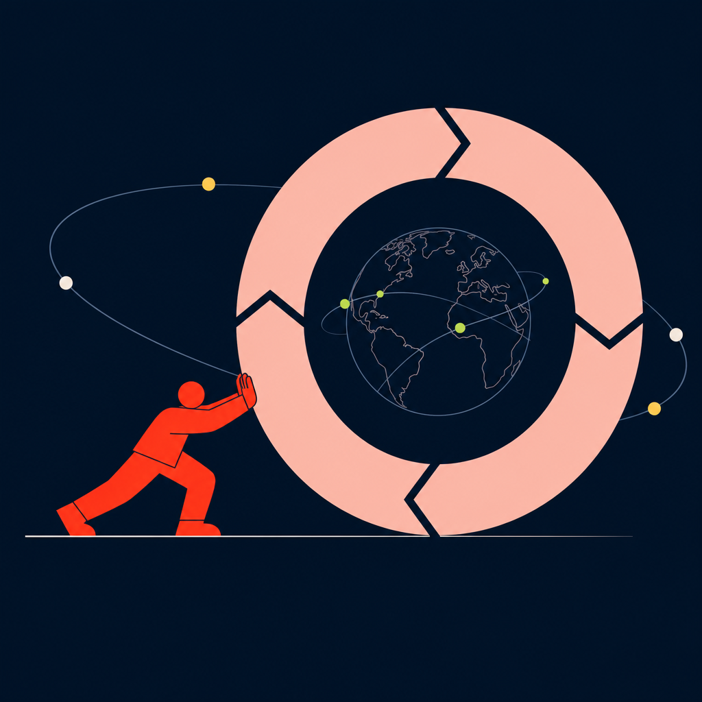 A conceptual illustration capturing the core idea of the section "Turning this into your next payment cycle, not just a one-off fix" within an article about international payment processing — depict the idea, not the literal words.
