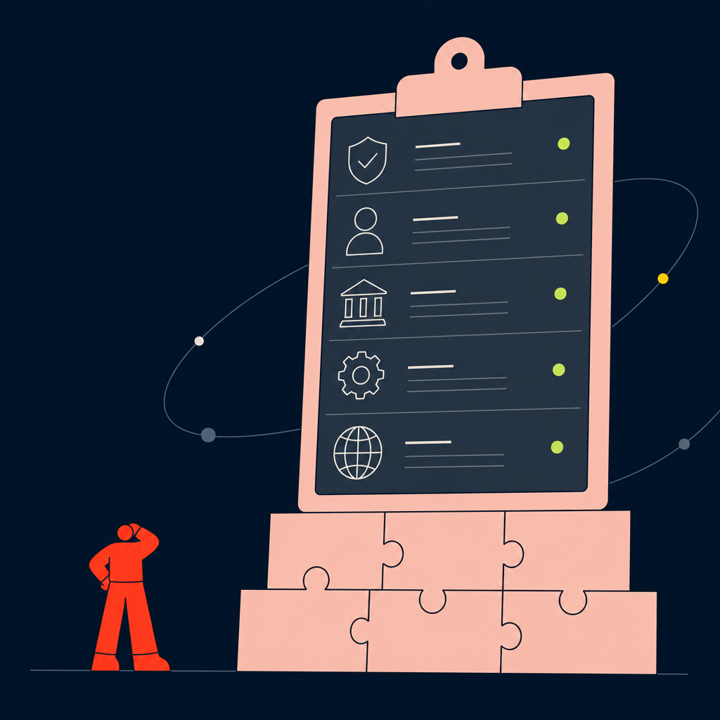 A conceptual illustration capturing the core idea of the section "What you need before setting up automated cross-border payments" within an article about cross border payments — depict the idea, not the literal words.