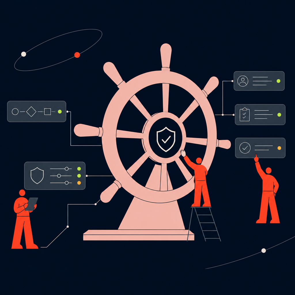 A conceptual illustration capturing the core idea of the section "Building a governed operating model for contractor compliance" within an article about ir35 rules — depict the idea, not the literal words.