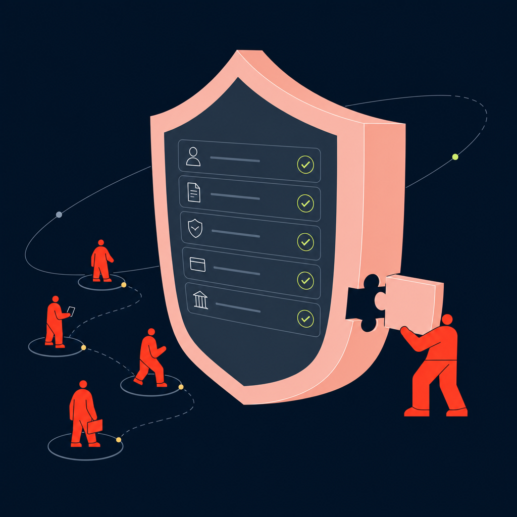 A conceptual illustration capturing the core idea of the section "Building predictable compliance for scaling contingent workforces" within an article about external contractor — depict the idea, not the literal words.