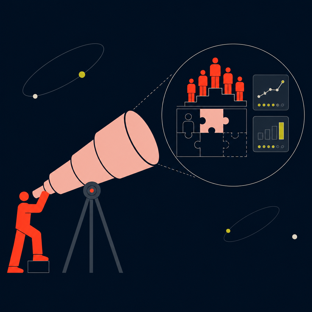 A conceptual illustration capturing the core idea of the section "Core workforce planning techniques defined" within an article about workforce planning techniques — depict the idea, not the literal words.