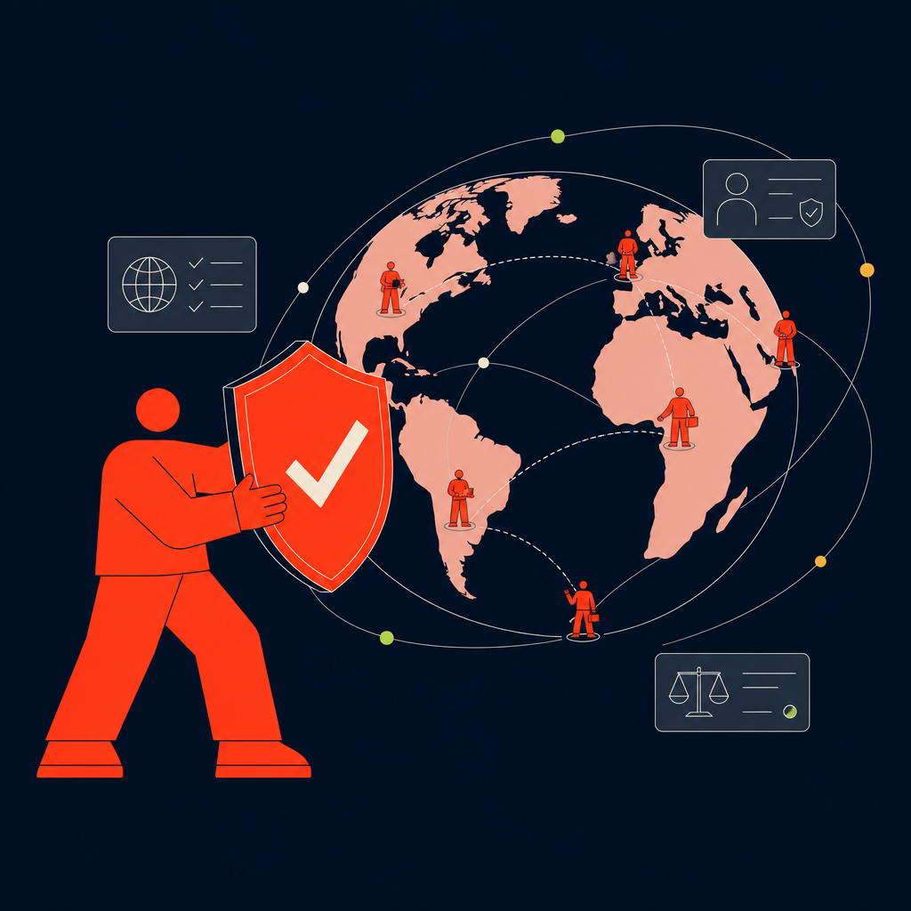 A conceptual illustration capturing the core idea of the section "Key terms in global expansion and workforce compliance" within an article about eor companies — depict the idea, not the literal words.
