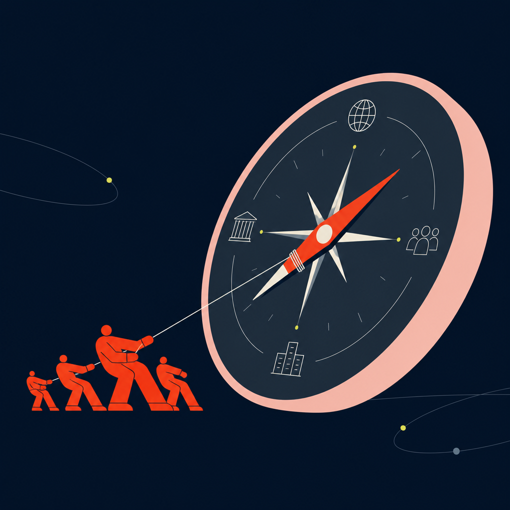 A conceptual illustration capturing the core idea of the section "Aligning your global workforce strategy with the right operating model" within an article about eor companies — depict the idea, not the literal words.