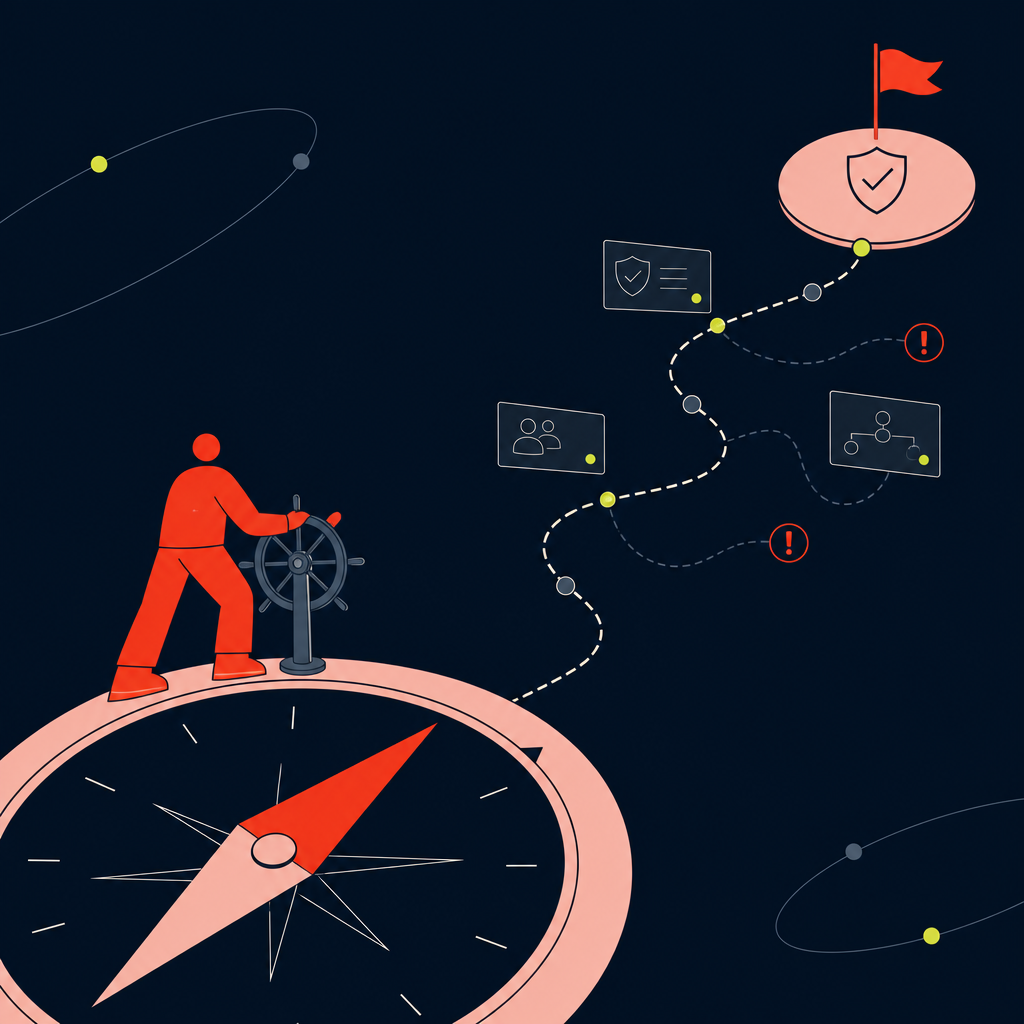 A conceptual illustration capturing the core idea of the section "Navigating IR35 compliance with a governed contractor operating model" within an article about ir35 status — depict the idea, not the literal words.