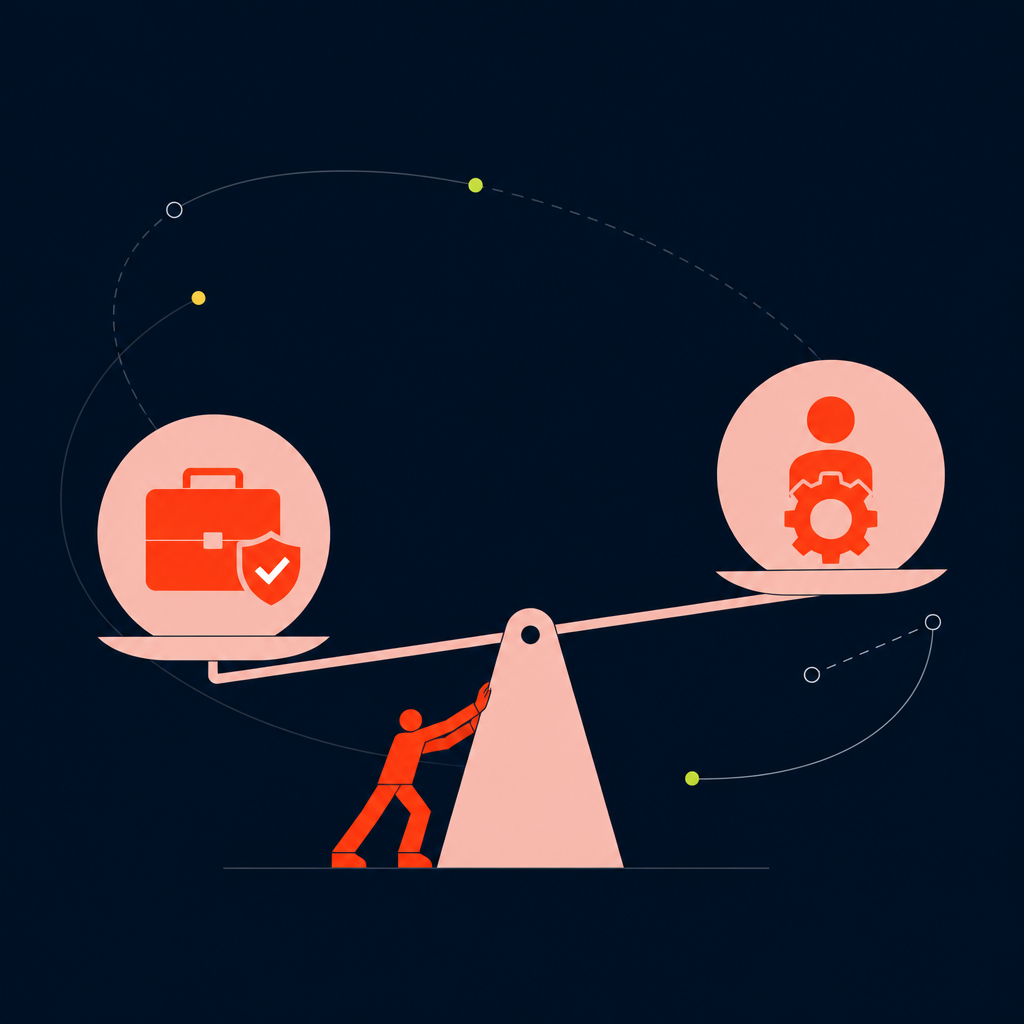 A conceptual illustration capturing the core idea of the section "The core criteria that determine IR35 classification" within an article about ir35 explained — depict the idea, not the literal words.