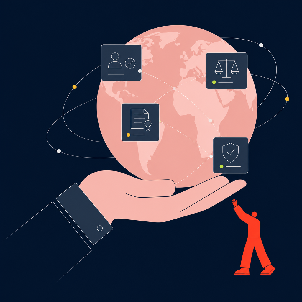 A conceptual illustration capturing the core idea of the section "Key global HR and compliance terms explained" within an article about global eor — depict the idea, not the literal words.