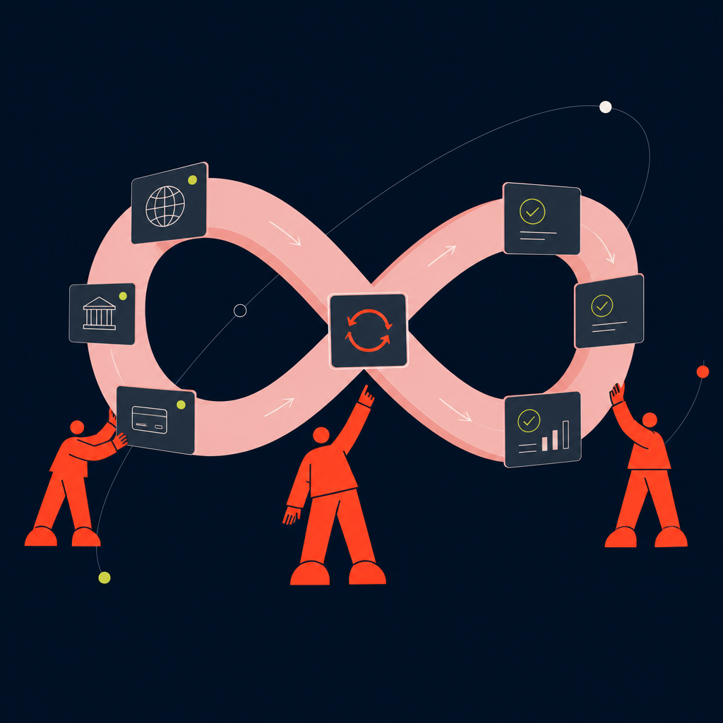 A conceptual illustration capturing the core idea of the section "Building a repeatable payment reconciliation workflow for global teams" within an article about payment reconciliation — depict the idea, not the literal words.
