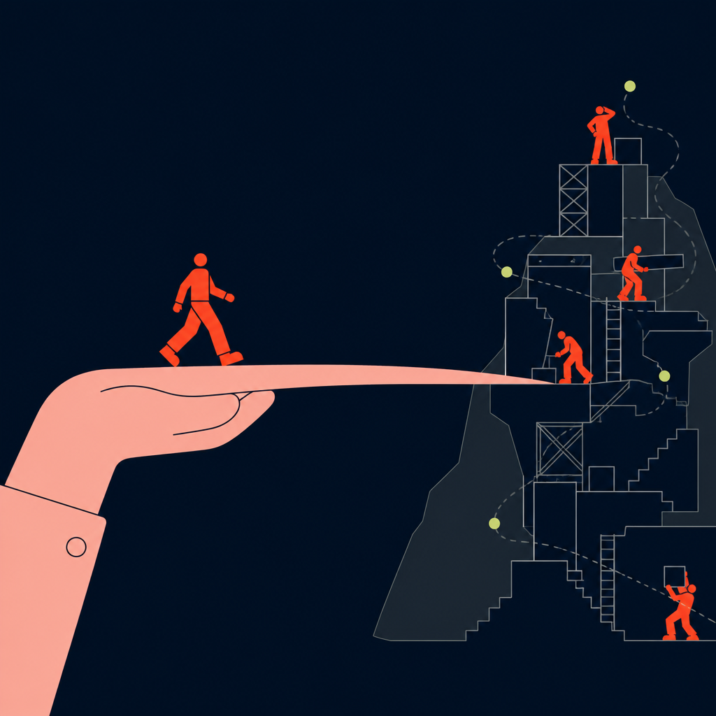 A conceptual illustration capturing the core idea of the section "When to use an EOR instead of setting up your own entity" within an article about eor meaning — depict the idea, not the literal words.