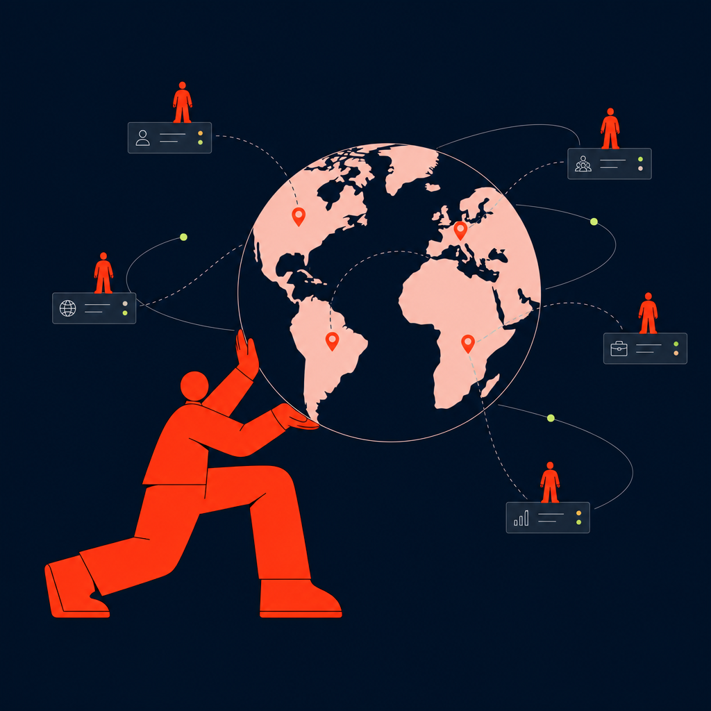 A conceptual illustration capturing the core idea of the section "Key terms in global hiring and workforce expansion" within an article about global eor — depict the idea, not the literal words.