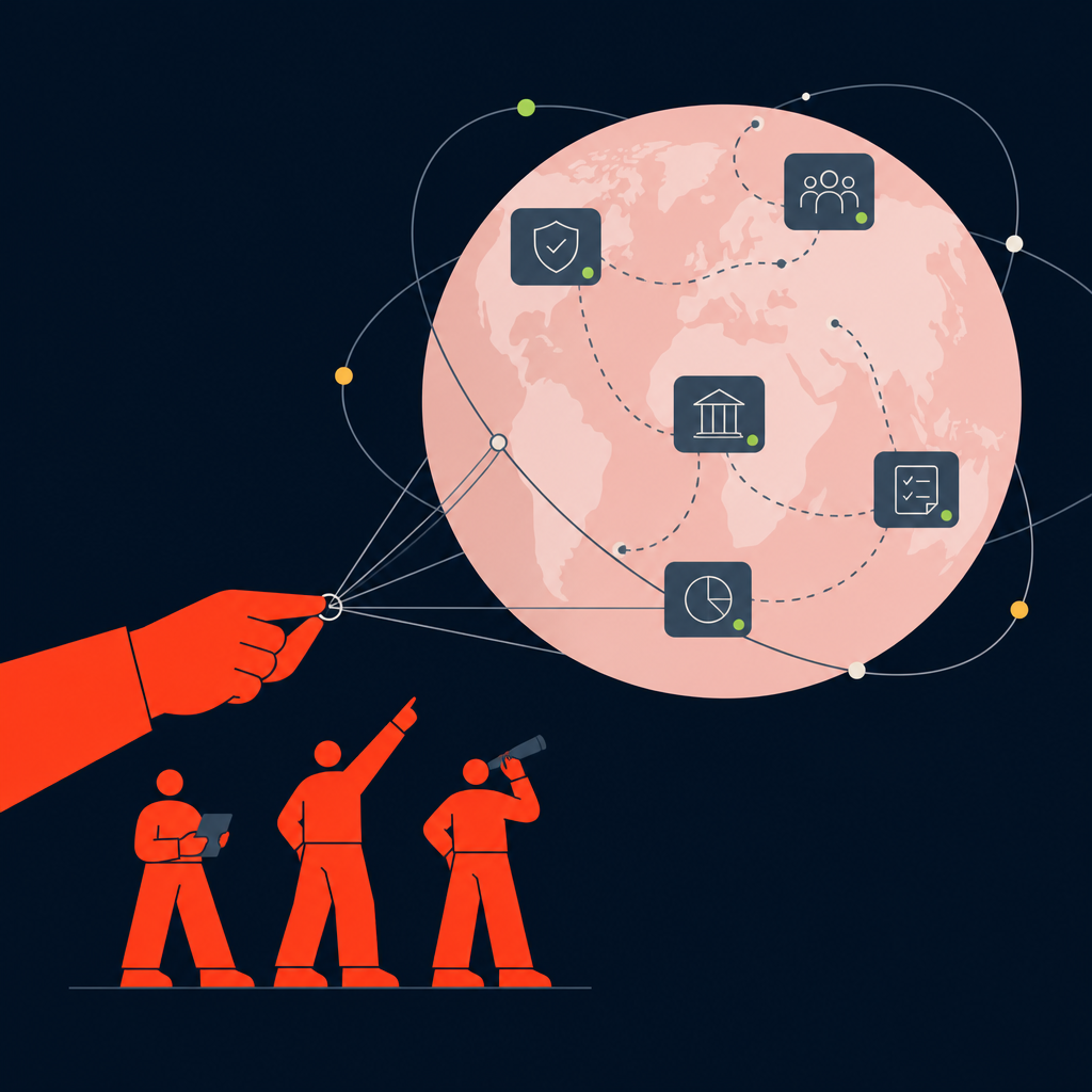 A conceptual illustration capturing the core idea of the section "Building a governed global workforce strategy" within an article about global eor — depict the idea, not the literal words.