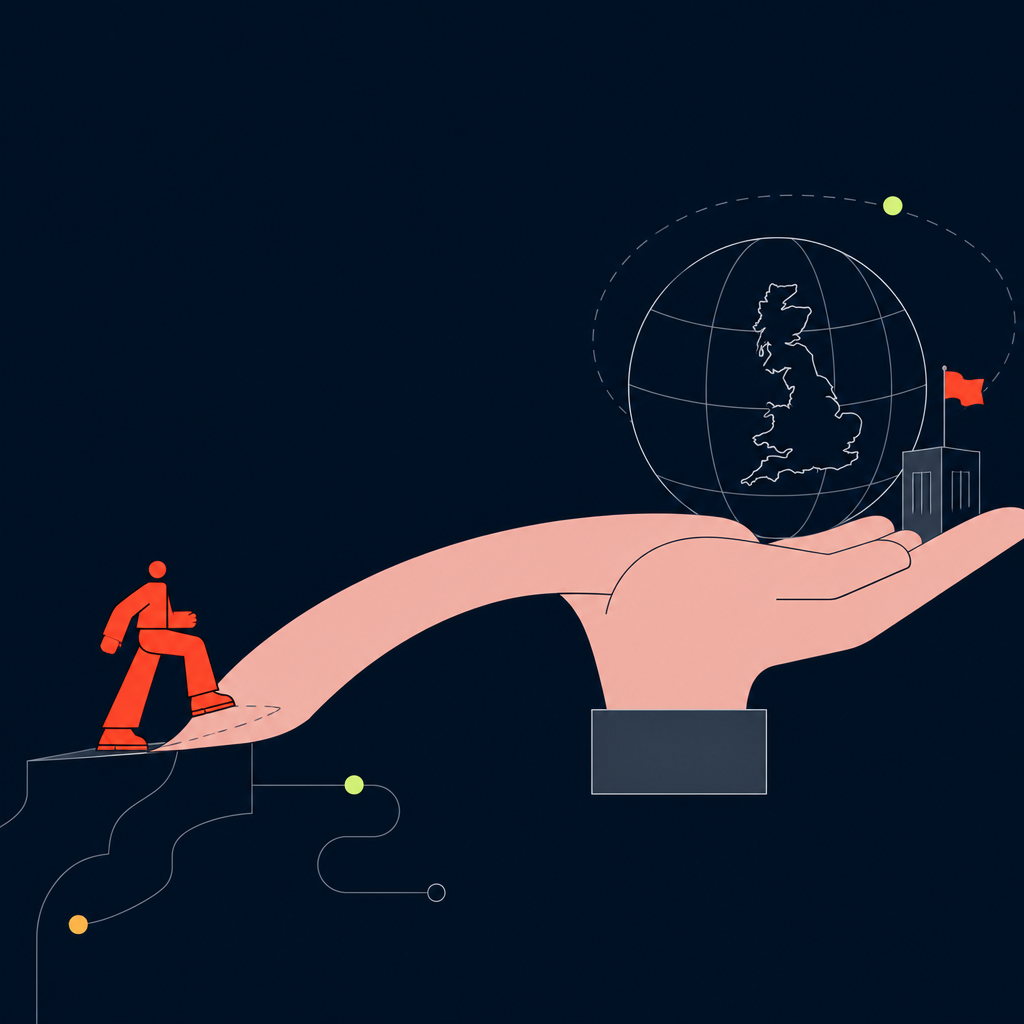 A conceptual illustration capturing the core idea of the section "Putting it together: your next step for hiring in the UK without an entity" within an article about employer of record uk — depict the idea, not the literal words.