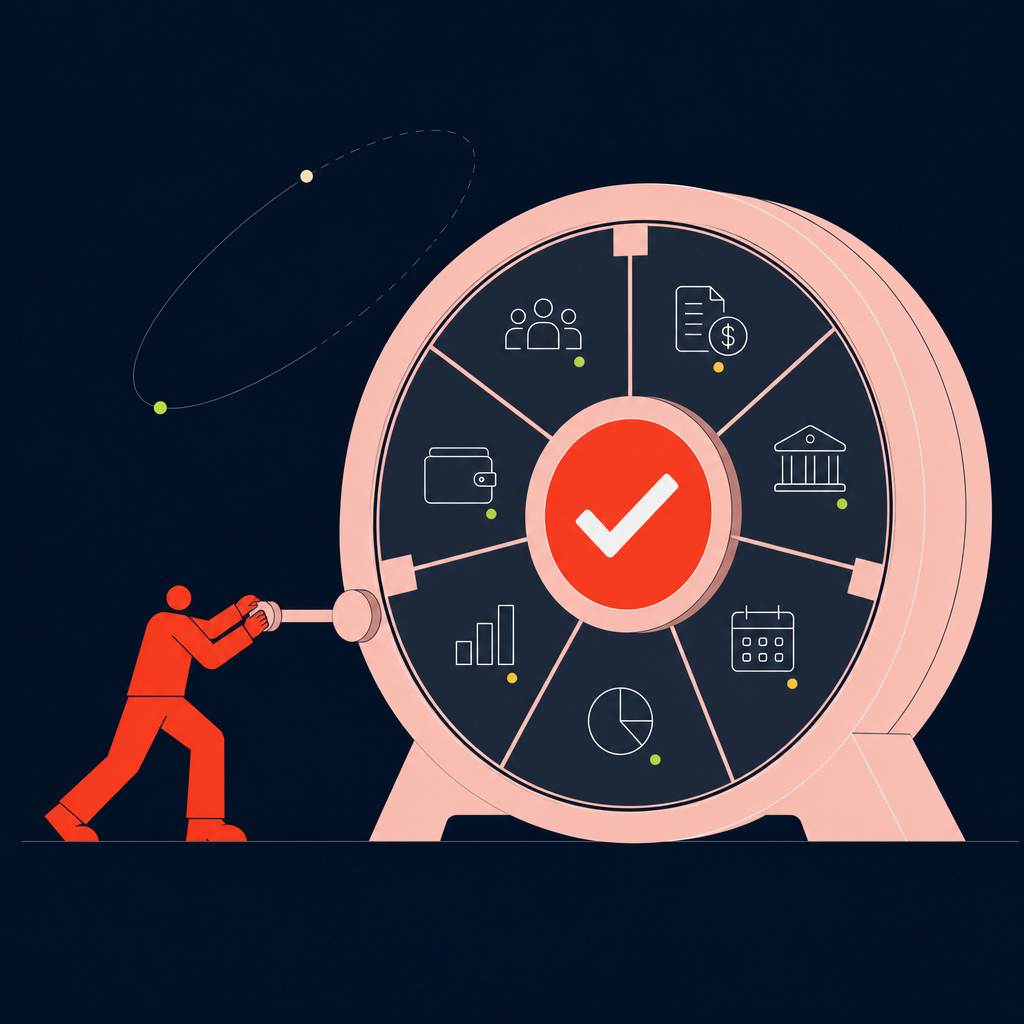 A conceptual illustration capturing the core idea of the section "The core checks every reconciliation cycle depends on" within an article about what is payroll reconciliation — depict the idea, not the literal words.
