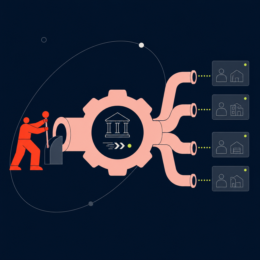A conceptual illustration capturing the core idea of the section "Putting SEPA to work in your contractor payment cycle" within an article about sepa payment — depict the idea, not the literal words.