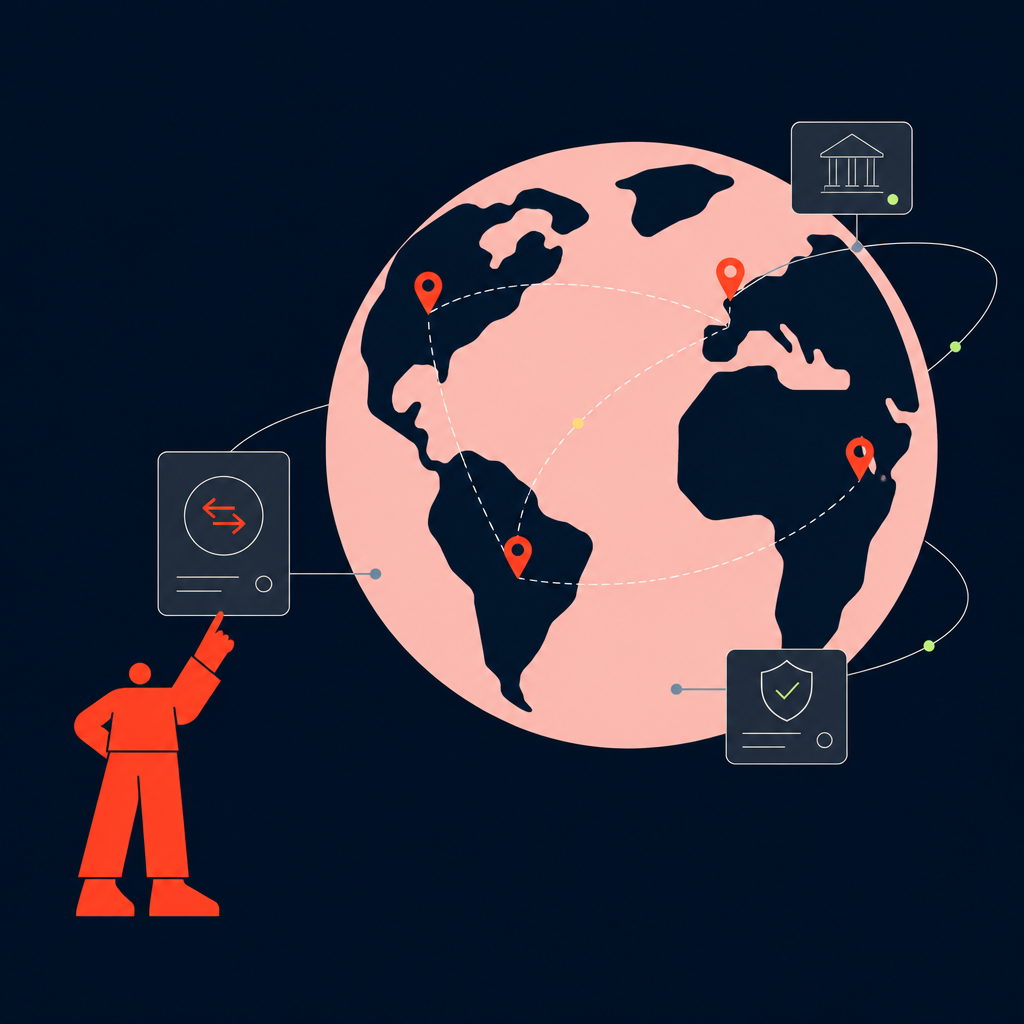 A conceptual illustration capturing the core idea of the section "FAQ: FX cross border payments" within an article about fx cross border payments — depict the idea, not the literal words.